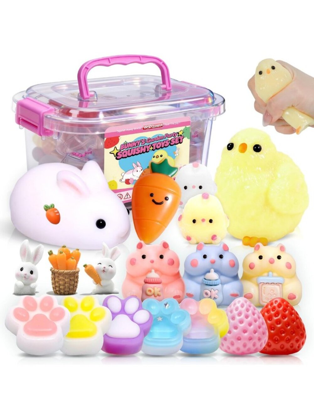 20Pcs Kawaii Squishy Toys Set - Squeeze Fidget Toys for Kids & Birthday Gifts